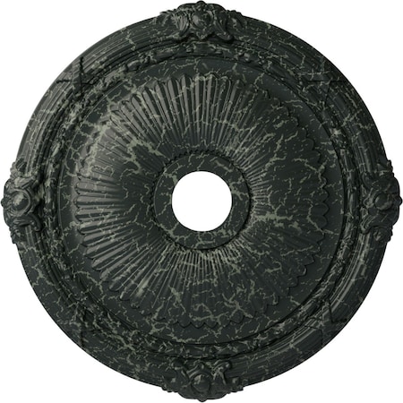 Ekena Millwork Heaton Medallion (Canopies up to 6 1/2"), 27 1/2"OD x 3 7/8"ID x 2 1/4"P, Painted Turtle Crackle CM27HEPTC
